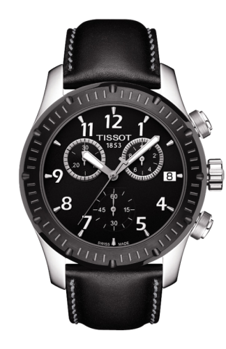 Tissot V8 Quartz Chronograph PVD Bezel Leather